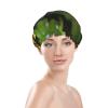 Peace Tree Frogs Print Reusable Shower Cap for Women,Double Waterproof Layers Bathing Hat,Quick Drying Bath Hair Cap view 3