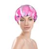 Pink Cotton Candy Print Reusable Shower Cap for Women,Double Waterproof Layers Bathing Hat,Quick Drying Bath Hair Cap view 3