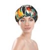 Abstract Animal Zebra Print Reusable Shower Cap for Women,Double Waterproof Layers Bathing Hat,Quick Drying Bath Hair Cap view 3