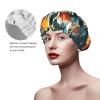 Abstract Animal Zebra Print Reusable Shower Cap for Women,Double Waterproof Layers Bathing Hat,Quick Drying Bath Hair Cap view 4