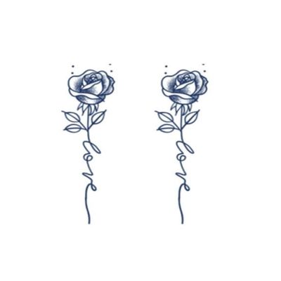 Love Of Life Rose Juice Plant Ink Waterproof Semi-Permanent And Lasting 2 Weeks Temporary Tattoo Sticker English Women