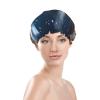 Winter Christmas Snow Night Railway Train Print Reusable Shower Cap for Women,Double Waterproof Layers Bathing Hat,Quick Drying Bath Hair Cap view 3