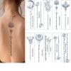 10 Sheets Of Juice Plant Ink Waterproof Semi-Permanent And Long-Lasting For 2 Weeks Feminine Back Flower Arm Sanskrit Alphabet Lotus Temporary Tattoo Stickers view 2
