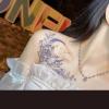 Juice Plant Ink Is Waterproof Semi-Permanent And Long-Lasting For 2 Weeks Temporary Tattoo Stickers For Women Large Picture Of Clavicle Flower Arm Moon Simulated Star And Moon Plain Flower view 2