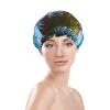 Tahiti Beach Print Reusable Shower Cap for Women,Double Waterproof Layers Bathing Hat,Quick Drying Bath Hair Cap view 3