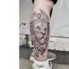 2 Pieces Of Temporary Tattoo Stickers For Calf Lion For Women And Men Juice Vegetable Ink Waterproof Semi-Permanent And Long-Lasting For 2 Weeks Non-Reflective view 2
