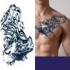 GoDdis 2 Pieces Of Wolf Head Temporary Tattoo Stickers For Men'S Chest And Back Simulated Arms Juice Plant Ink Waterproof Semi-Permanent And Lasting For 2 Weeks view 2