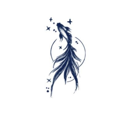 2 Pieces Of Goldfish And Koi Temporary Tattoo Stickers For Women Juice Plant Ink Waterproof Semi-Permanent And Long-Lasting For 2 Weeks Clavicle