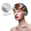 Tiger Stripes Orange Pattern Print Reusable Shower Cap for Women,Double Waterproof Layers Bathing Hat,Quick Drying Bath Hair Cap view 4