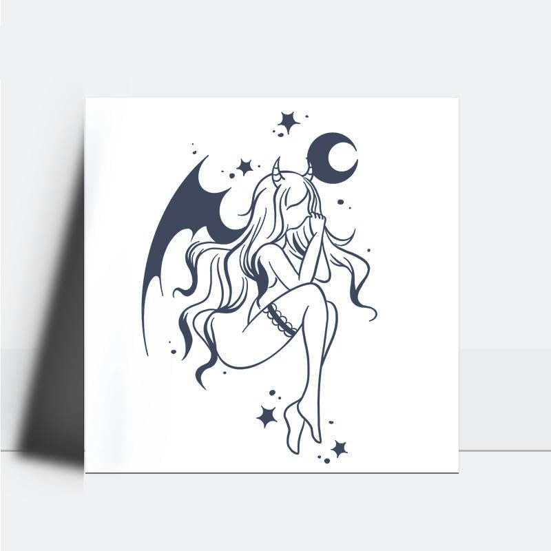 Devil Girl Flower Arm Covering Juice Plant Ink Waterproof Semi-Permanent And Lasting 2 Weeks Temporary Tattoo Sticker For Women Non-Reflective