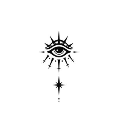 All Seeing Eye Juice Plant Ink Waterproof Semi-Permanent And Lasting 2 Weeks Temporary Tattoo Sticker Eyes Simple Style Men And Women Hands Behind Ears