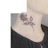 2 Pieces Of Temporary Tattoo Stickers Rose Neck For Women And Men Juice Vegetable Ink Waterproof Semi-Permanent And Long-Lasting For 2 Weeks Without Reflection view 2