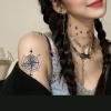 2 Pieces Of Compass Temporary Tattoo Stickers For Women Juice Plant Ink Waterproof Semi-Permanent And Long-Lasting 2 Weeks Simulated Male Arm Wrist view 2