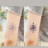 2 Pieces Of Compass Temporary Tattoo Stickers For Women Juice Plant Ink Waterproof Semi-Permanent And Long-Lasting 2 Weeks Simulated Male Arm Wrist view 4