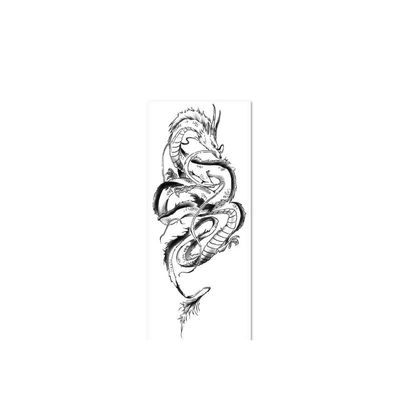 2 Pieces Of Temporary Tattoo Stickers White Dragon Upper Arm For Women And Men Juice Vegetable Ink Waterproof Semi-Permanent And Long-Lasting For 2 Weeks Non-Reflective