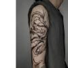 2 Pieces Of Temporary Tattoo Stickers White Dragon Upper Arm For Women And Men Juice Vegetable Ink Waterproof Semi-Permanent And Long-Lasting For 2 Weeks Non-Reflective view 2