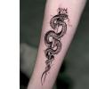 2 Temporary Tattoo Stickers Snake Dark Style For Women And Men Juice Vegetable Ink Waterproof Semi-Permanent And Long-Lasting For 2 Weeks Without Reflection view 2