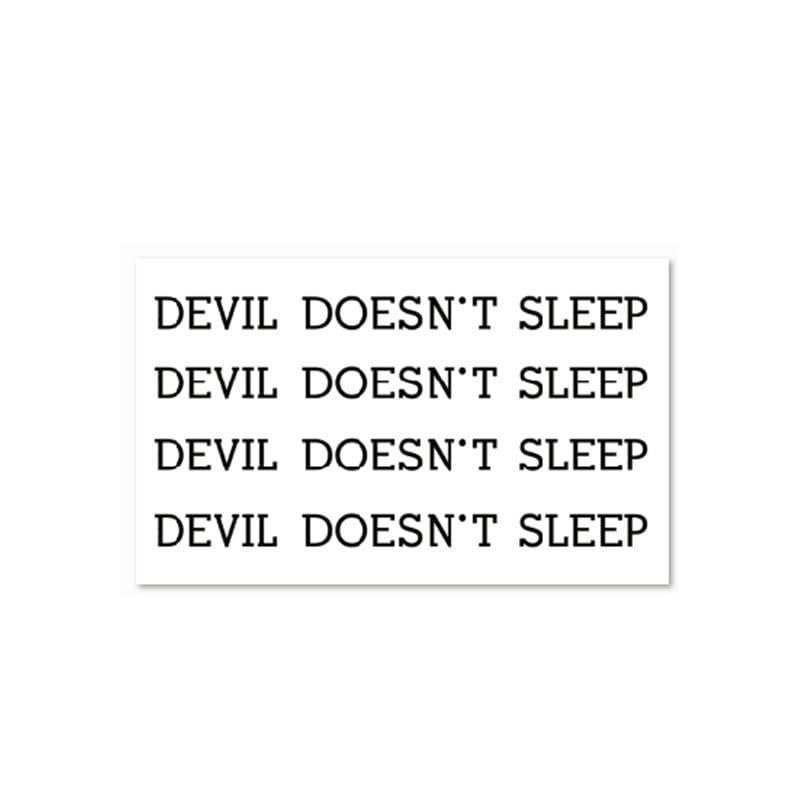 2 Sheets Of Juice Plant Ink Waterproof Semi-Permanent And Long-Lasting 2 Weeks Temporary Tattoo Stickers English Devil Does Not Sleep Non-Reflective For Women And Men