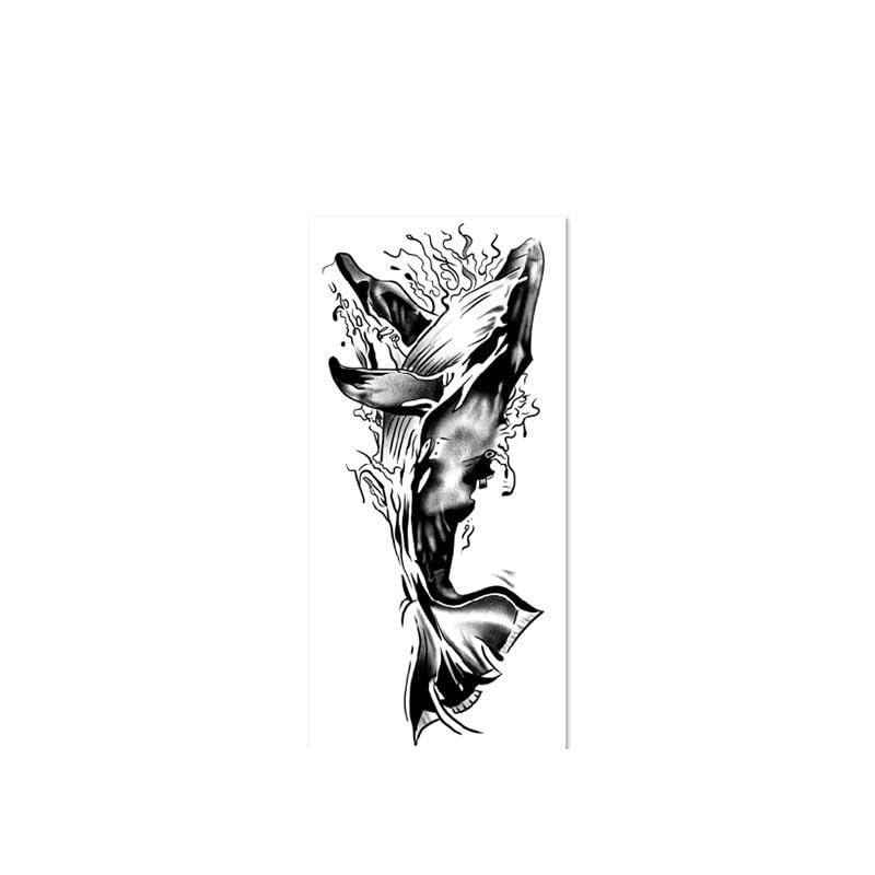2 Pieces Of Temporary Tattoo Stickers For Whale Waist For Women And Men Juice Vegetable Ink Waterproof Semi-Permanent And Long-Lasting For 2 Weeks Non-Reflective
