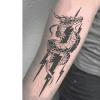 2 Pieces Of Temporary Tattoo Stickers Lightning Dragon Arm For Women And Men Juice Vegetable Ink Waterproof Semi-Permanent And Long-Lasting For 2 Weeks Without Reflection view 2
