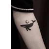 2 Pieces Of Temporary Tattoo Stickers With Whale Pictures Moon Female And Male Juice Plant Ink Waterproof Semi-Permanent And Long-Lasting For 2 Weeks Non-Reflective view 2