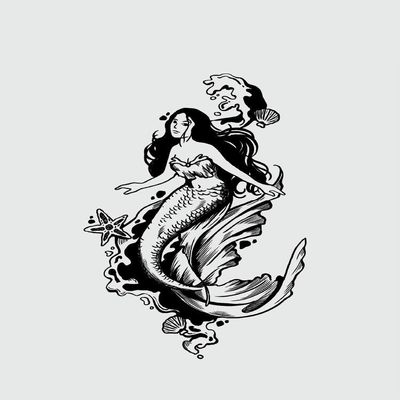 GoDdis Mermaid Juice Plant Ink Waterproof Semi-Permanent And Lasting 2 Weeks Temporary Tattoo Sticker Female Leg Tattoo Sexy Female