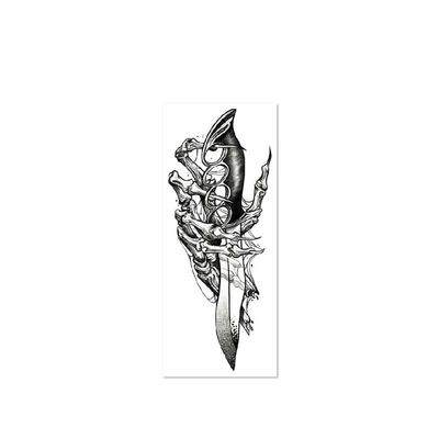 2 Temporary Tattoo Stickers Dark Skull For Women And Men Juice Plant Ink Waterproof Semi-Permanent Long-Lasting For 2 Weeks And Non-Reflective
