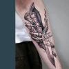 2 Temporary Tattoo Stickers Dark Skull For Women And Men Juice Plant Ink Waterproof Semi-Permanent Long-Lasting For 2 Weeks And Non-Reflective view 3