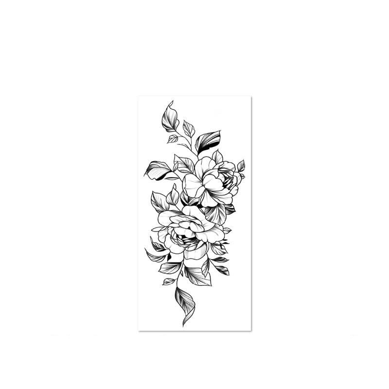 2 Pieces Of Temporary Tattoo Stickers Plain Flower Arm For Women And Men Juice Plant Ink Waterproof Semi-Permanent And Long-Lasting For 2 Weeks Non-Reflective