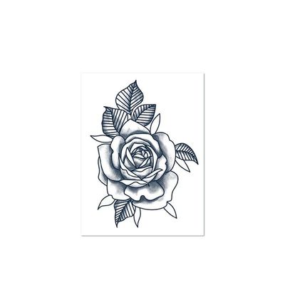 2 Temporary Tattoo Stickers With Roses On The Back Of Hands For Women And Men Juice Vegetable Ink Waterproof Semi-Permanent And Long-Lasting For 2 Weeks Non-Reflective