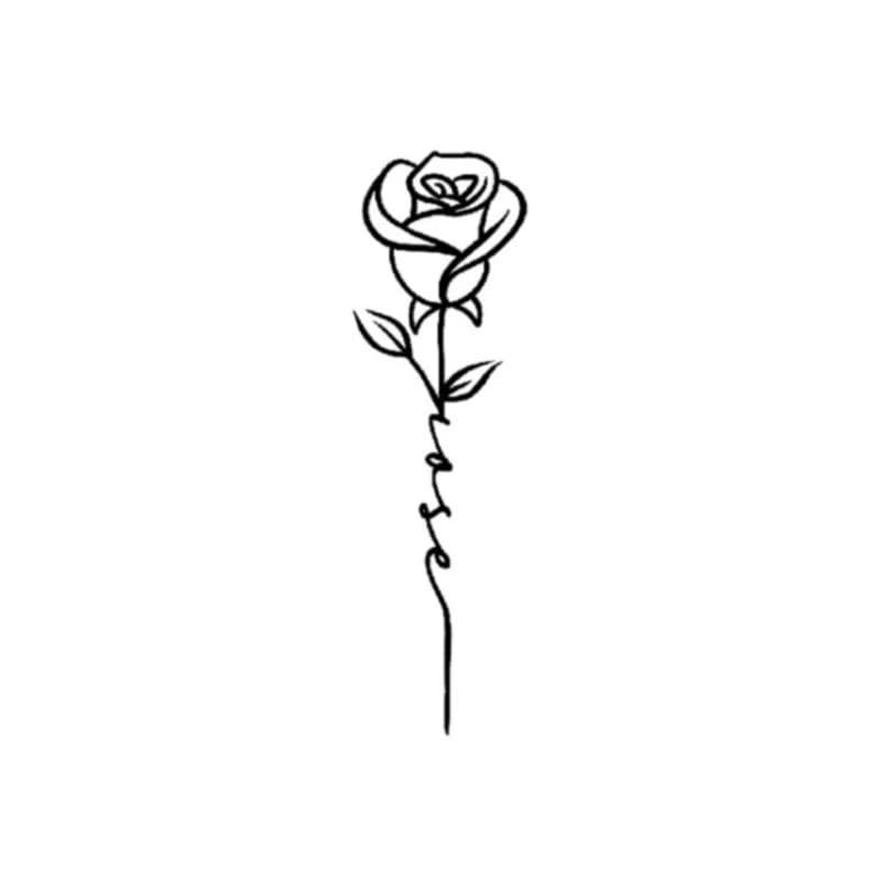 GoDdis Rose Love Simple Sexy Playful Temporary Tattoo Sticker Juice Plant Ink Waterproof Semi-Permanent And Lasting 2 Weeks For Men And Women