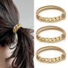 Hair Tie Bracelets for Women, Cute Ponytail Holders Soft Elastic for Blonde Curly Hair, Gold Hair Ties No Damage for Girls Khaqi view 1