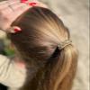 Hair Tie Bracelets for Women, Cute Ponytail Holders Soft Elastic for Blonde Curly Hair, Gold Hair Ties No Damage for Girls Khaqi view 2
