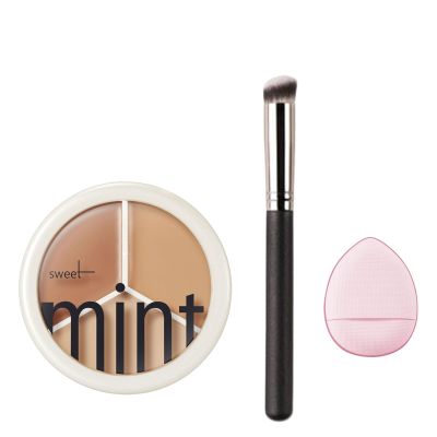 Beauty Lust Tri-Color Concealer Palette - 3 Steps to Face Sculpting, Sweet Mint Waterproof Long Lasting