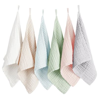 Konssy 6 Pack Face Cloths, Soft Wash Cloth for Washing Face, Cotton Face Towels for Sensitive Skin Women Facial Makeup Remover Reusable Absorbent Washcloths 11 x 11 Inch