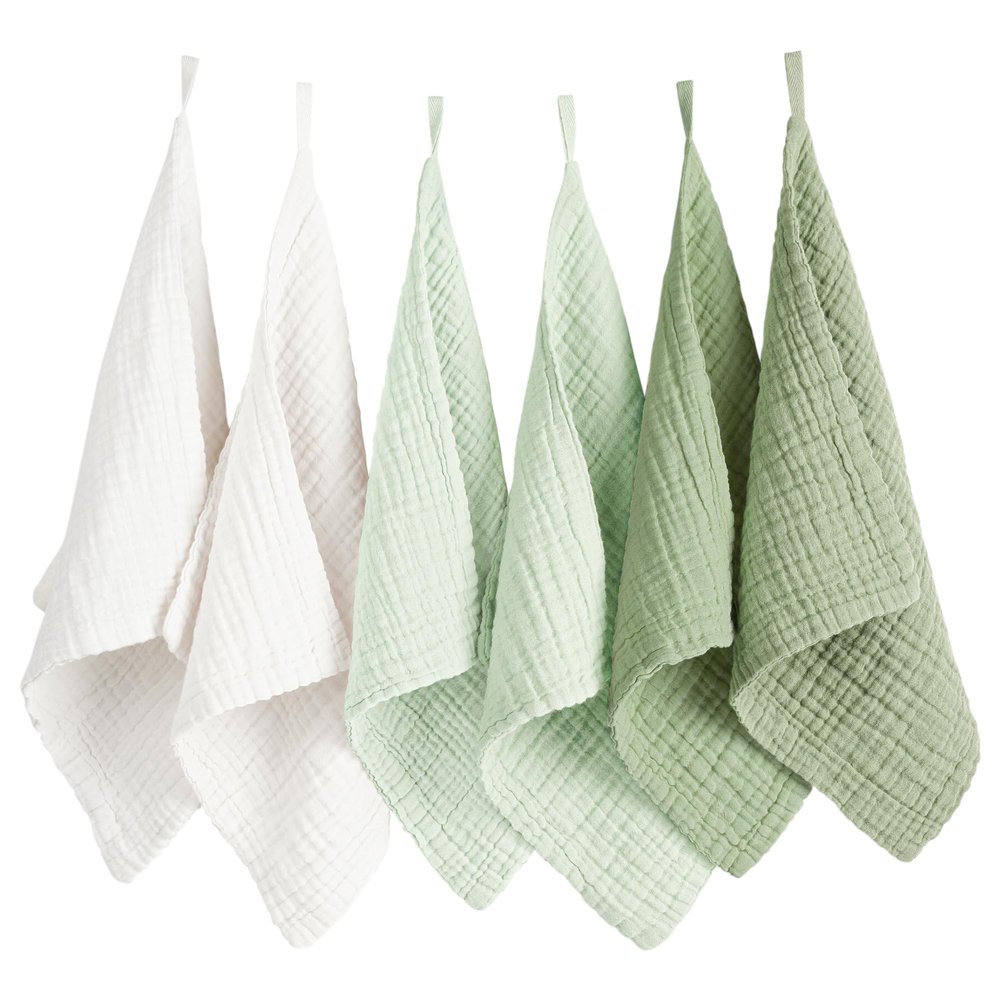 Konssy 6 Pack Face Cloths, Soft Wash Cloth for Washing Face, Cotton Face Towels for Sensitive Skin Women Facial Makeup Remover Reusable Absorbent Washcloths 11 x 11 Inch