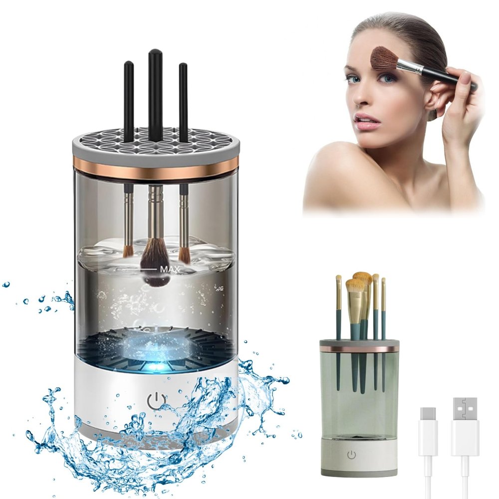 Makeup Brush Cleaner for All Size Makeup Brushes Deep Clean Brushes Blender Clearer Machine Eyeshadow Brush Cleaner Automatic Electric USB Power