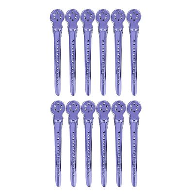 12pcs Hair Clips,Sectioning Hairpins Hair Clips for Styling Sectioning, Anti Slip No Trace Billed Hair Clips, Salon and Home Hair Cutting Clips for Hairdresser, Women, (Purple)