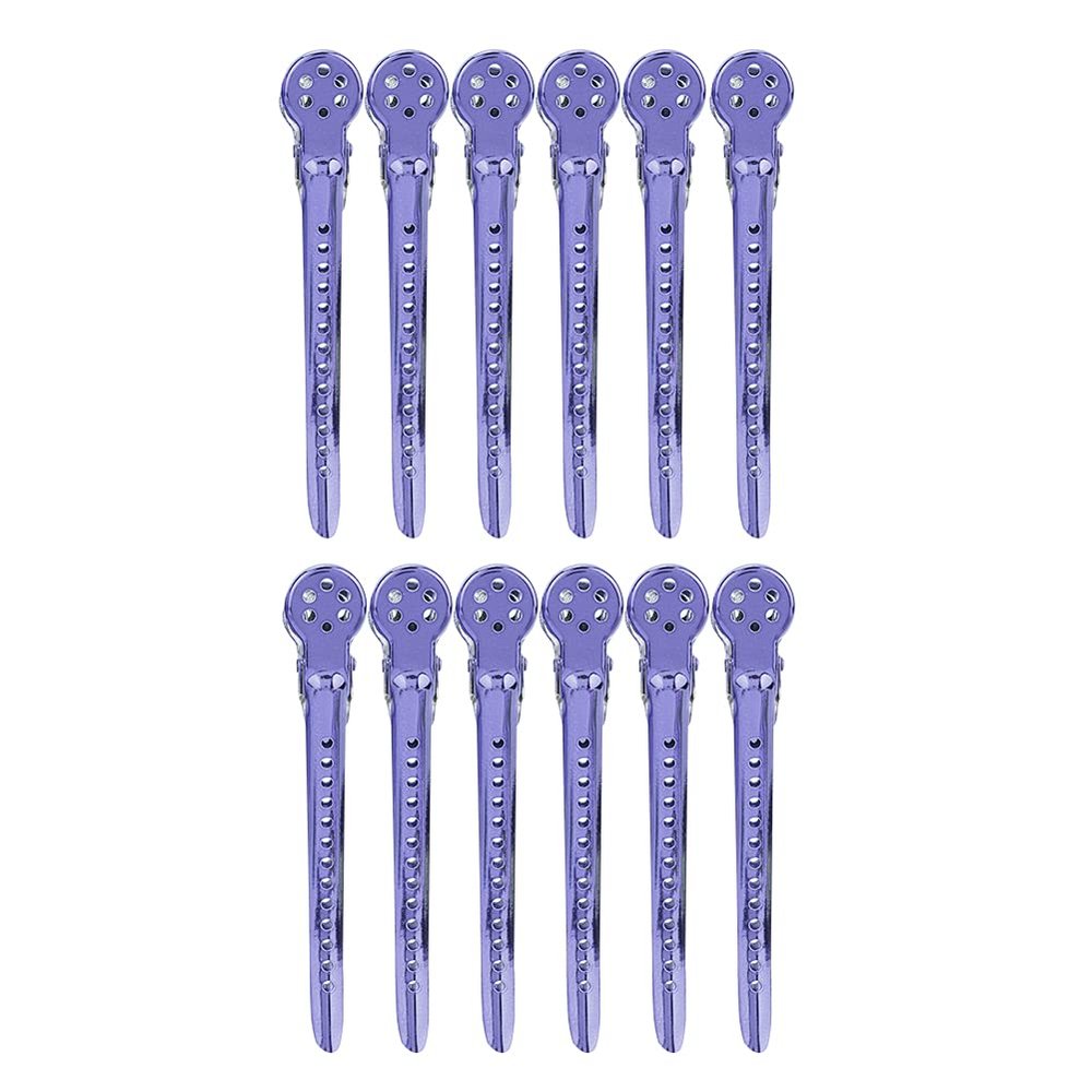 12pcs Hair Clips,Sectioning Hairpins Hair Clips for Styling Sectioning, Anti Slip No Trace Billed Hair Clips, Salon and Home Hair Cutting Clips for Hairdresser, Women, (Purple)