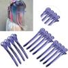 12pcs Hair Clips,Sectioning Hairpins Hair Clips for Styling Sectioning, Anti Slip No Trace Billed Hair Clips, Salon and Home Hair Cutting Clips for Hairdresser, Women, (Purple) view 3