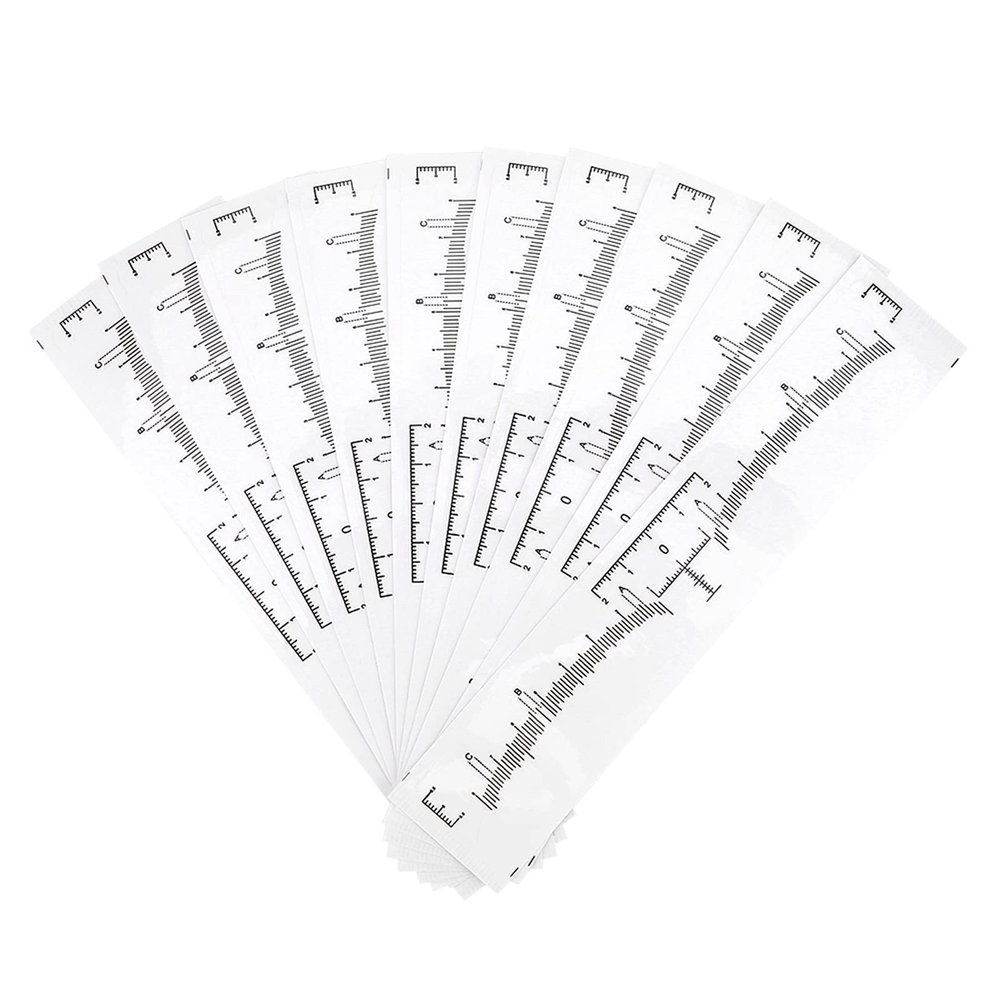 100Pcs / Set Eyebrow Ruler, Disposable Eyebrow Ruler Makeup Microblading Tattoo Stencil for Accurate Eyebrow Shaping, Eyebrow Shaping Tools