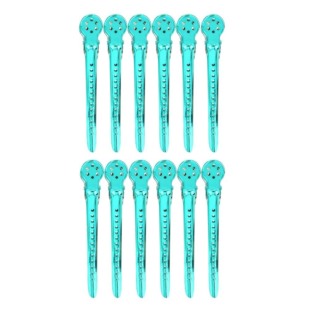 12pcs Hair Clips,Sectioning Hairpins Hair Clips for Styling Sectioning, Anti Slip No Trace Billed Hair Clips, Salon and Home Hair Cutting Clips for Hairdresser, Women, (Green)