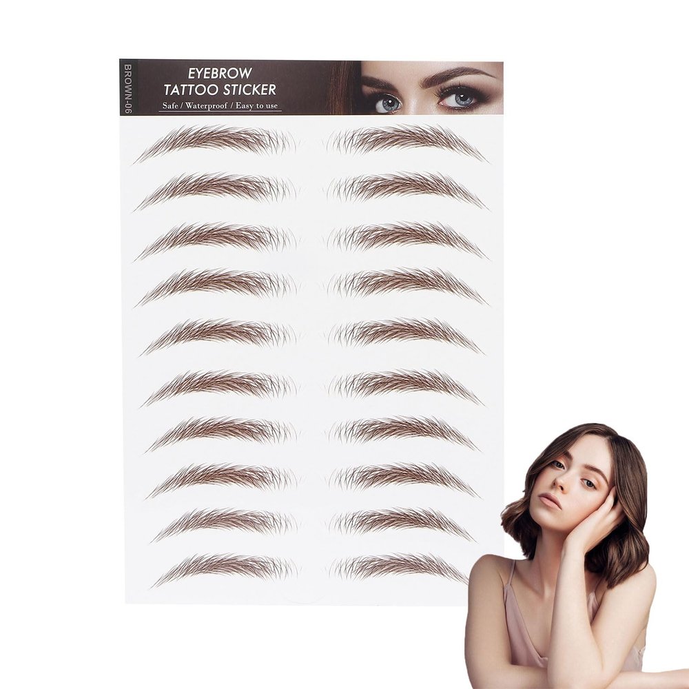 Eyebrows, Eyebrow Stickers, Eyebrow Sticker, Eyebrow Tattoos Stickers Temporary Eyebrow Tattoos Eyebrow Transfer Sticker for Women (BROWN-06)