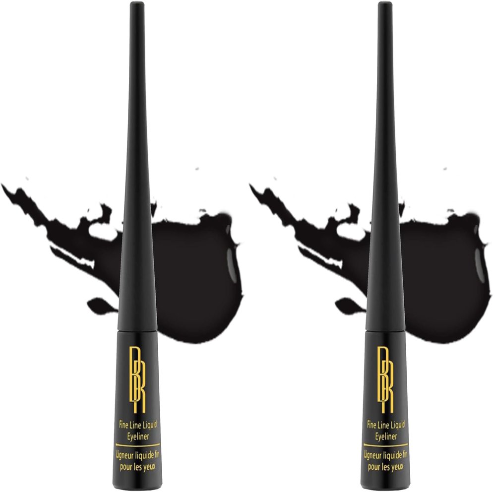 Black Radiance Fine Line Liquid Eyeliner, Black, 0.12 Fluid Ounce (Pack of 2)