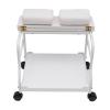 Beauty Salon Nail or Foot Bath Spa Portable Esthetician Trolley Cart Foot Rest with Wheels Foot Massage Station Rolling Cart for Beauty Salon, Medical Clinics, Hair Salons and Home Bathrooms, White view 2
