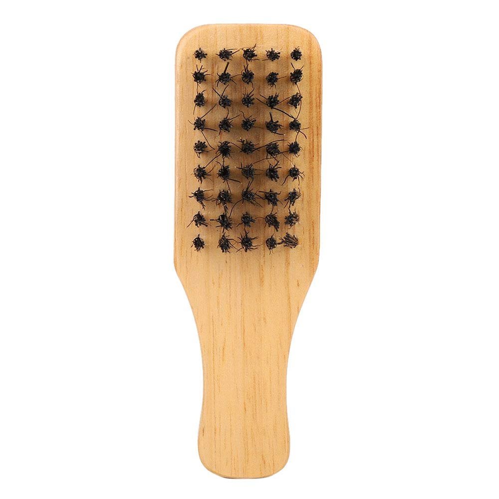 Double Sided Beard Shape Brush Comb Hair Comb for Men Beard Brush for Men Pocket Travel Men's Mustache Facial Hair Brushes Wooden Handle Beards Beard Grooming Tool Kit (S)