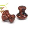 Natural Rose Quartz Crystal Mushroom Facial Massage Reiki Healing Energy Stone Gua Sha Skin Care Face Massager SPA Lifting Tools,Red Mahogany view 1