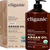 Cliganic Organic Argan Oil for Hair, Face & Skin (Bulk, 32oz with Pump) - 100% Pure, Cold Pressed view 1