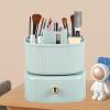360Rotating Makeup Brush Holder with Drawer Skincare Organizers Removable Cosmetic Box Double Layer Cosmetics Organizer with 5 Compartments Washable Makeup Brush Organizer KT view 1