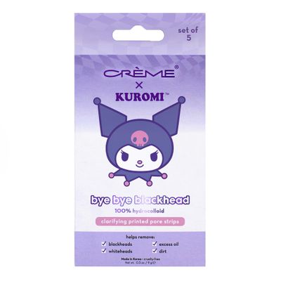 The Crme Shop Kuromi Bye Bye Blackhead Printed Pore Strips | Nose Pore & Blackhead Strips | Pore Cleaner Blackhead Remover for Face | Blackhead Remover for Nose (Pack of 5)